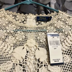 Polo by Ralph Lauren Cream Crochet Crop Top